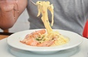 Fetuccini a la carbonara