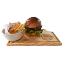 Hamburguesa portobello y provoleta